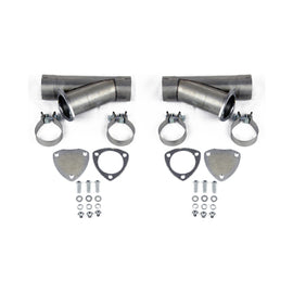 Granatelli 5.0in Aluminized Mild Steel Manual Dual Exhaust Cutout w/Slip Fit & Band Clamps