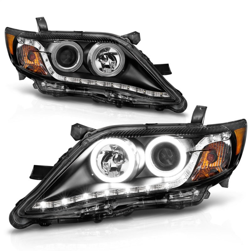 ANZO 2010-2011 Toyota Camry Projector Headlights w/ Halo Black (CCFL)