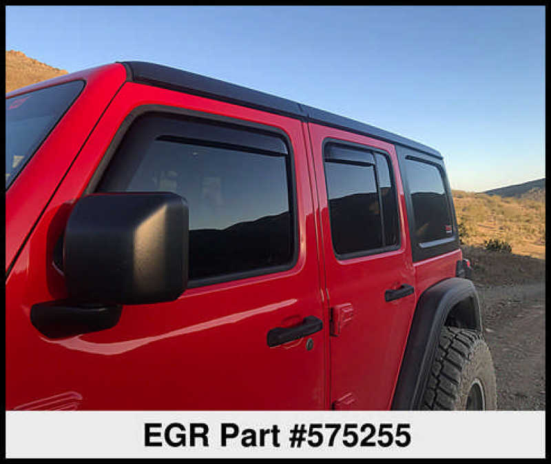 EGR 2018 Jeep Wrangler JL SlimLine In-Channel WindowVisors Set of 4 - Matte Black