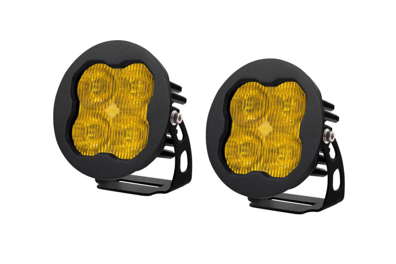 Diode Dynamics SS3 LED Pod Sport - Yellow SAE Fog Round (Pair)