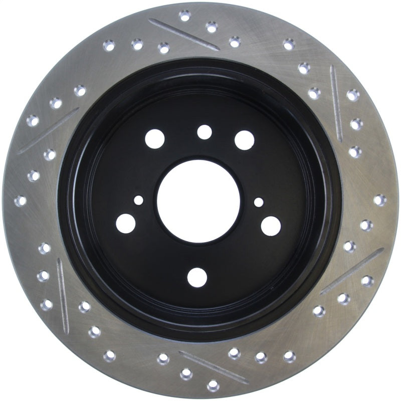 StopTech 02-06 Lexus ES 250/300/330/350 / 05-07 Toyota Avalon Slotted & Drilled Right Rear Rotor