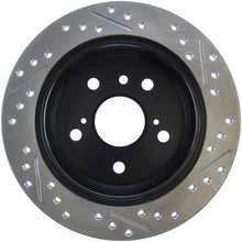 Load image into Gallery viewer, StopTech 02-06 Lexus ES 250/300/330/350 / 05-07 Toyota Avalon Slotted &amp; Drilled Right Rear Rotor