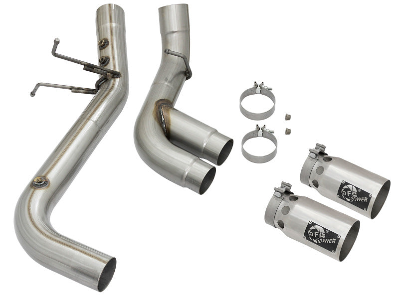 aFe Victory Series 4in 409-SS DPF-Back Exhaust w/ Dual Polished Tips 2017 GM Duramax V8-6.6L(td) L5P