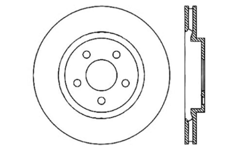 StopTech 05-09 Chrysler 300 (5.7L V8 exc SRT-8) Rear Left Slotted & Drilled Rotor