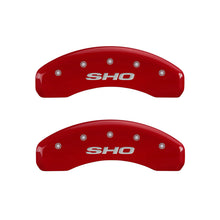 Load image into Gallery viewer, MGP 4 Caliper Covers Engraved Front &amp; Rear SHO Red finish silver ch