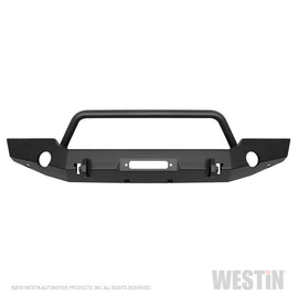 Westin 18-19 Jeep Wrangler JL WJ2 Full Width Front Bumper w/Bull Bar Textured Black - GTR Auto