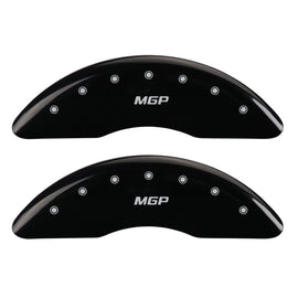 MGP 4 Caliper Covers Engraved Front & Rear GMC Black finish silver ch