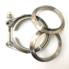 Load image into Gallery viewer, Ticon Industries 5in Titanium V-Band Clamp Assembly (2 Flanges/1 Clamp)