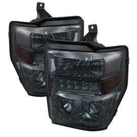 xTune Ford F250/350/450 Super Duty 08-10 Projector Headlights LED Halo Smoke PRO-JH-FS08-LED-SM