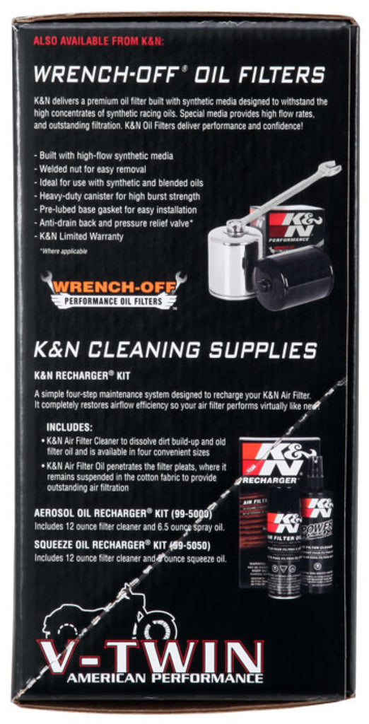K&N Street Round Metal Intake System - Harley-Davidson - Red Filter 6-8 Size 2.4in In Dia 2.5in H