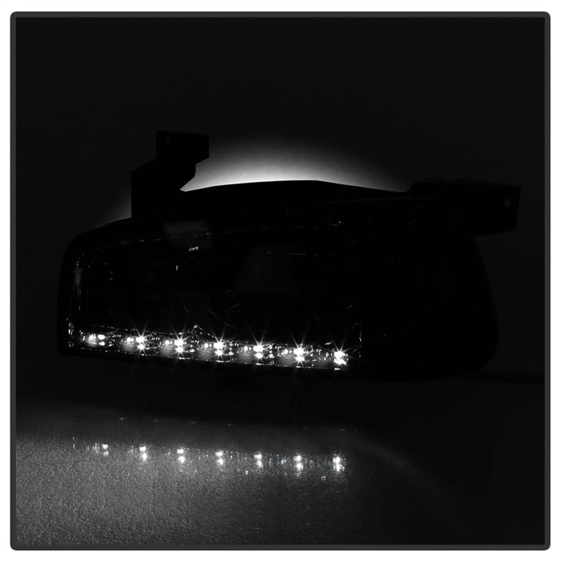 xTune Dodge Charger 06-10 1Pc LED Crystal Headlights Chrome HD-ON-DCH05-1PC-LED-C