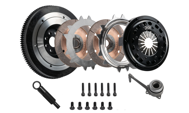 DKM Clutch VW/Audi 2.0L FSI (6 Bolt) Ceramic Twin Disc MR Clutch w/Flywheel (650 ft/lbs Torque)