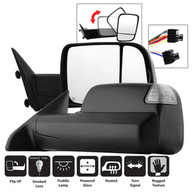 xTune Dodge Ram 1500 09-12 L&R Manual Extendable Power Heated Adjust Mirror MIR-DRAM09S-PWH-SET