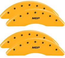 Load image into Gallery viewer, MGP 4 Caliper Covers Engraved Front &amp; Rear 2019+ Ram 2500/3500 Yellow Finish Black MGP Logo