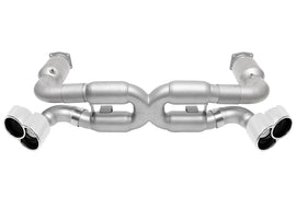 SOUL 00-05 Porsche 996 Turbo Sport X-Pipe Exhaust (iw/ 200 Cell Cats) - X-50 Style Pol. Chrome Tips