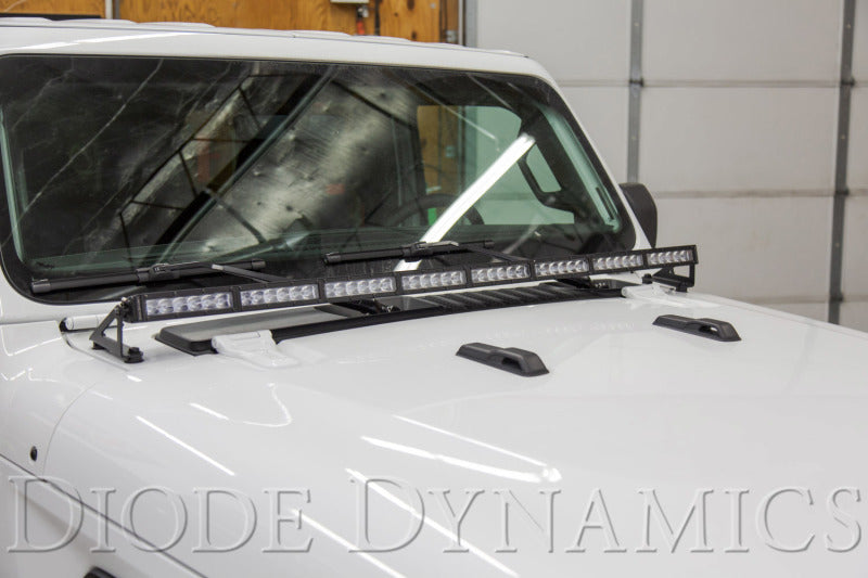 Diode Dynamics 18-21 Jeep JL Wrangler/Gladiator SS50 Hood LED Light Bar Kit - Amber Driving