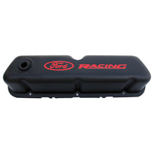 Load image into Gallery viewer, Ford Racing  Logo Stamped Steel Black Satin Valve Covers Black Crinkle
