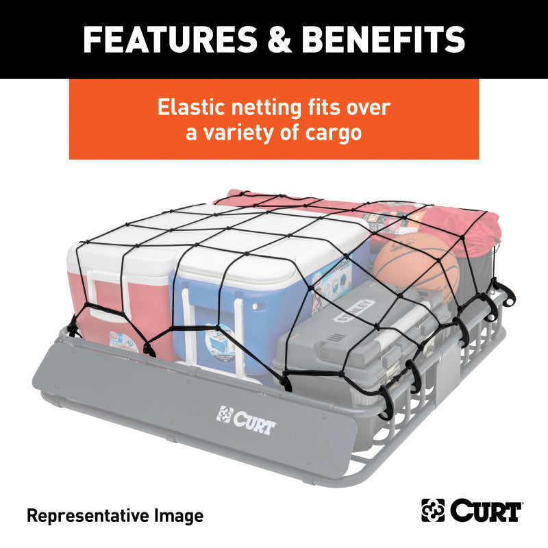 Curt 65in x 38in Extended Roof Rack Cargo Net