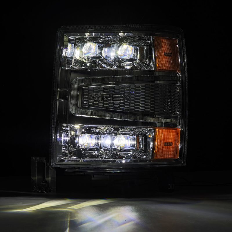 AlphaRex 04-15 Chevy 1500HD NOVA-Series LED Proj Headlights Chrome w/Activ Light/Seq Signal & SB DRL
