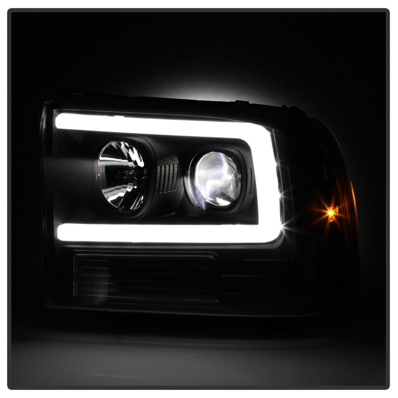 Spyder Ford F-250 99-04/Excursion 00-04 1 Piece LED Headlights - Black PRO-YD-FF25099V2PL-BK