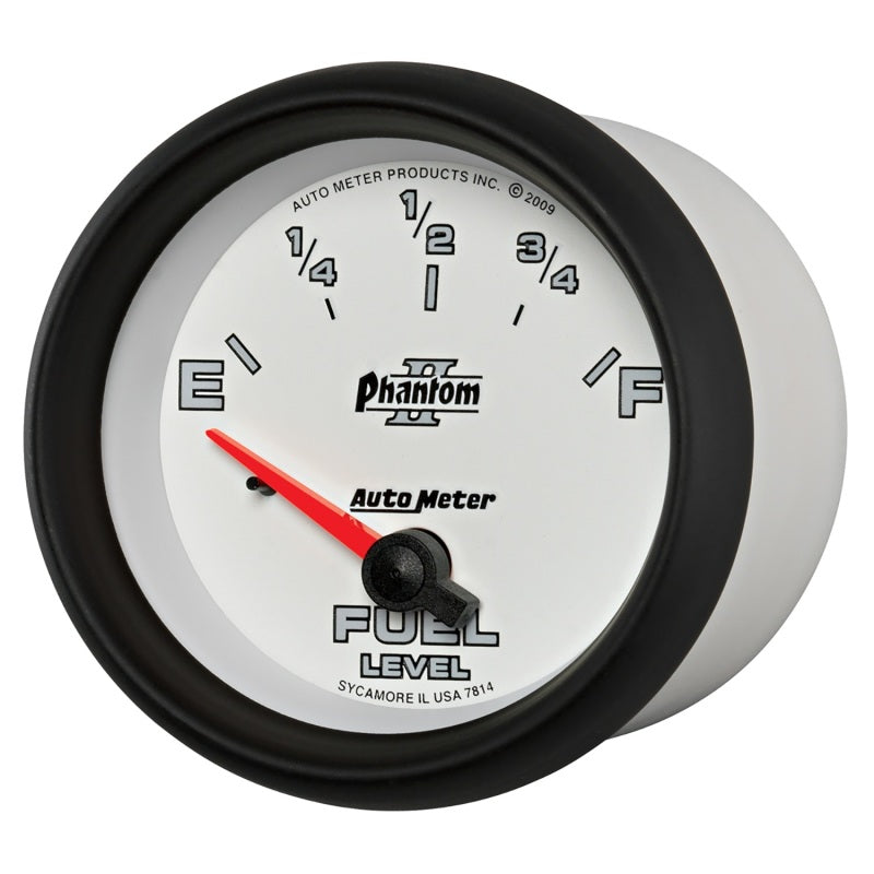 AutoMeter Gauge Fuel Level 2-5/8in. 0 Ohm(e) to 90 Ohm(f) Elec Phantom II