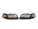 Raxiom 99-04 Mustang Axial Series OEM Style Replacement Headlights- Black Housing (Clear Lens)