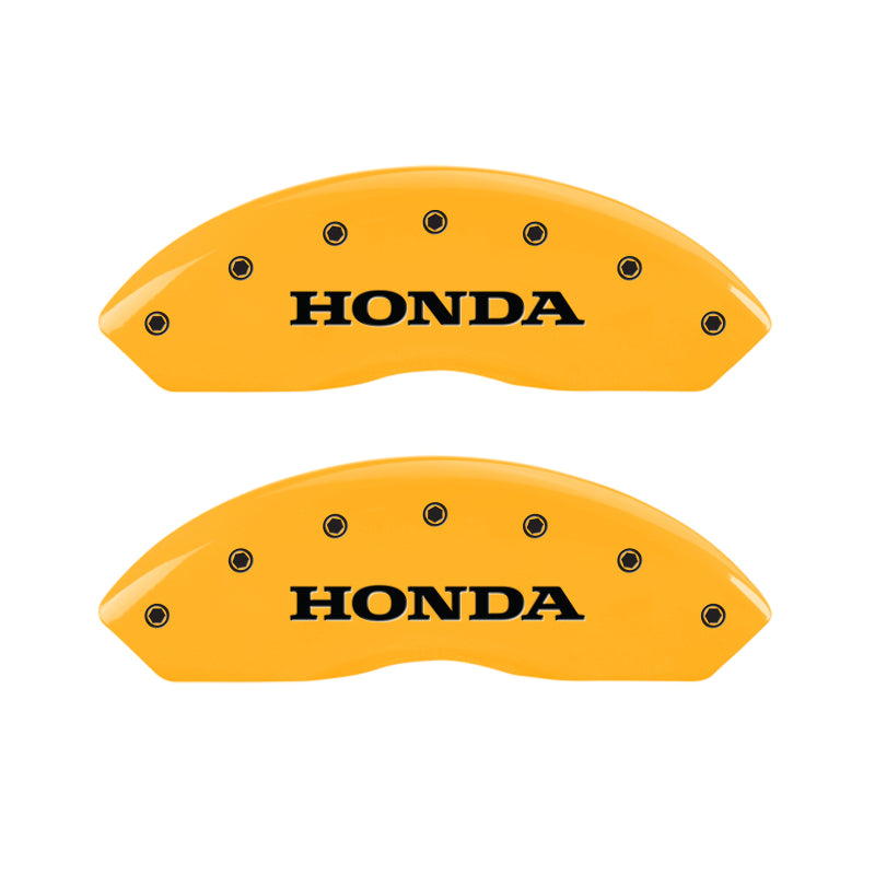 MGP 4 Caliper Covers Engraved Front & Rear Honda Yellow Finish Black Char 2006 Honda Accord