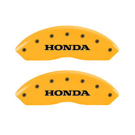MGP 4 Caliper Covers Engraved Front & Rear Honda Yellow Finish Black Char 2006 Honda Accord