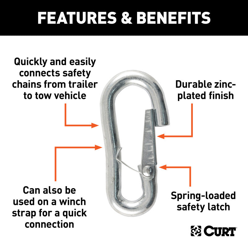 Curt 7/16in Snap Hook (5000lbs Packaged)