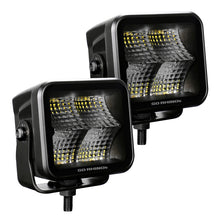 Load image into Gallery viewer, Go Rhino Xplor Blackout Series Cube LED Flood Light Kit (Surface/Threaded Stud Mnt) 3x3 - Blk (Pair)