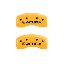 Load image into Gallery viewer, MGP 4 Caliper Covers Engraved Front &amp; Rear Acura Yellow Finish Black Char 2017 Acura ILX