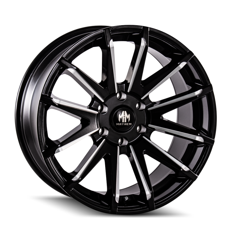 Mayhem 8109 Crossfire 20x9.5 / 5x139.7 BP / 18mm Offset / 108mm Hub Black w/ Milled Spokes Wheel