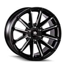 Load image into Gallery viewer, Mayhem 8109 Crossfire 20x9.5 / 5x139.7 BP / 18mm Offset / 108mm Hub Black w/ Milled Spokes Wheel