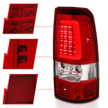 Load image into Gallery viewer, ANZO 1999-2002 Chevy Silverado 1500 LED Taillights Plank Style Chrome With Red/Clear Lens