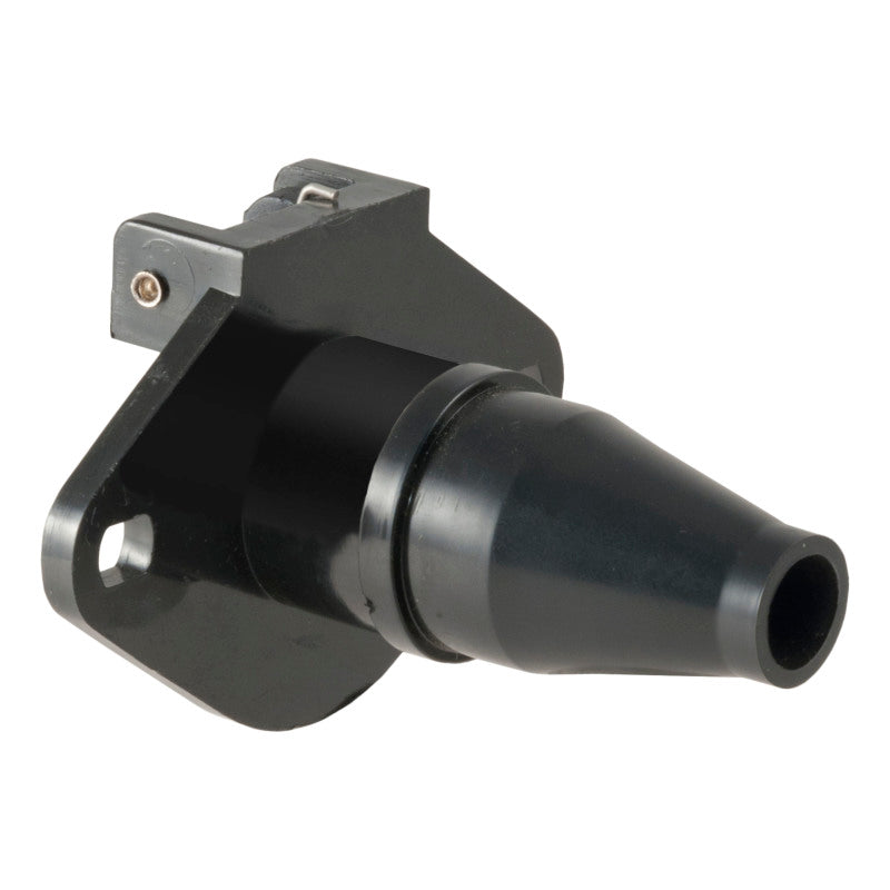 Curt 6-Way Round Connector Socket (Vehicle Side Black Plastic)