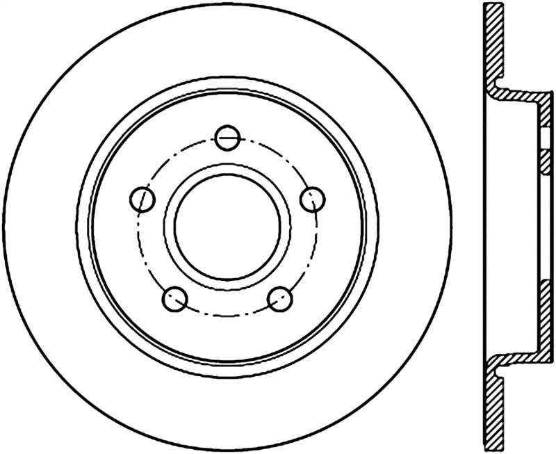 StopTech Power Slot 12-16 Ford Focus Sport Slotted Cyro Rear Left Rotor