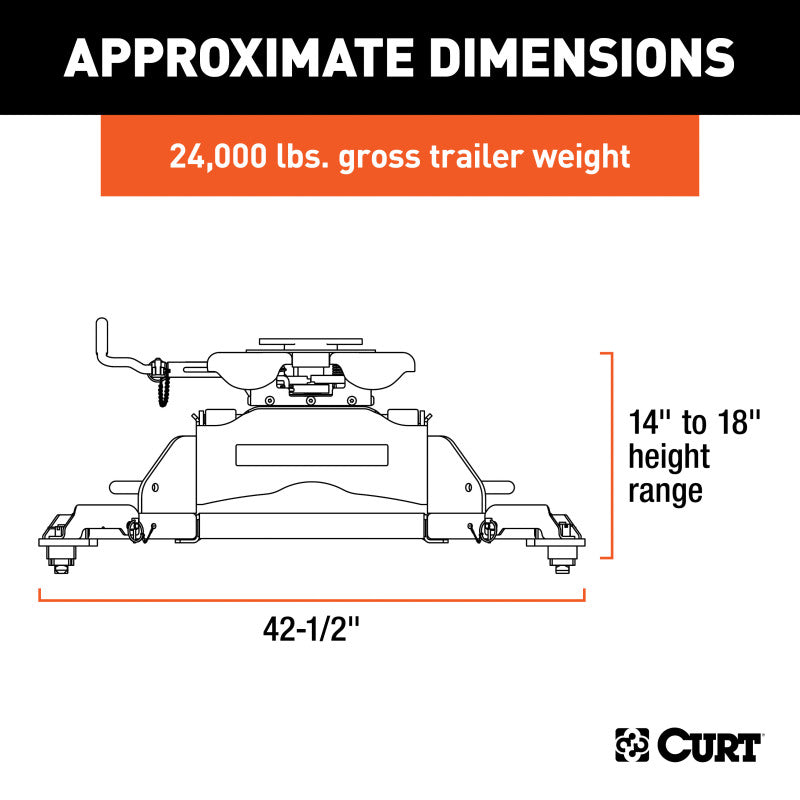 Curt Q24 5th Wheel Hitch w/Ram Puck System Legs