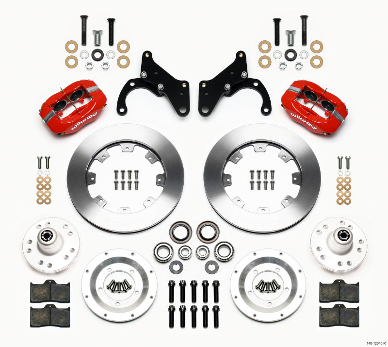 Wilwood Forged Dynalite Front Kit 12.19in Red 69-70 Impala Drum/Disc 69-82 Vette