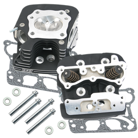 S&S Cycle 99-05 BT Super Stock 79cc Cylinder Head Kit - Wrinkle Black