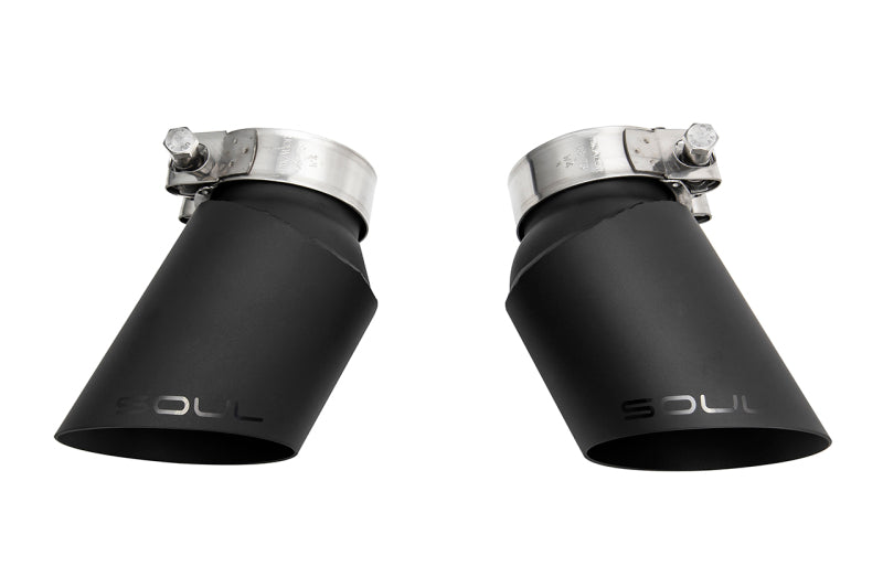 SOUL 06-09 Porsche 997.1 Turbo GT2 Style Bolt On Exhaust Tips (Satin Black Finish)