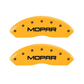 MGP 2 Caliper Covers Engraved Front Mopar Yellow Finish Black Char 2006 Jeep Wrangler