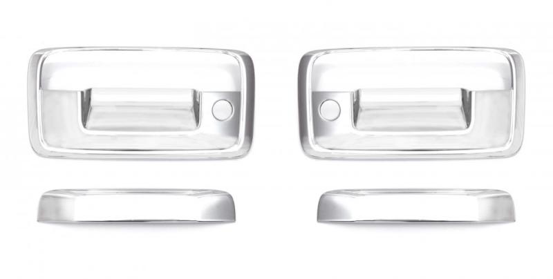 AVS 15-18 Chevy Silverado 1500 (w/o Rear Camera) Tailgate Handle Cover 2pc - Chrome