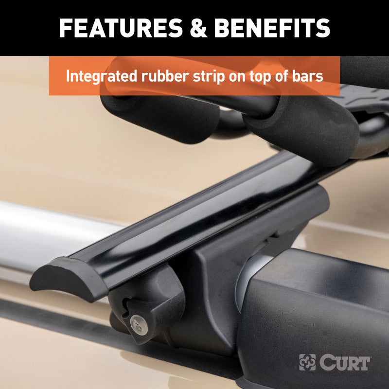 Curt 53-3/8in Aluminum Universal Roof Rack Crossbars