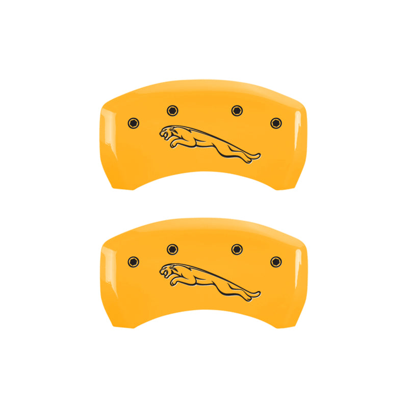 MGP 4 Caliper Covers Engraved Front & Rear Leaper Yellow finish black ch