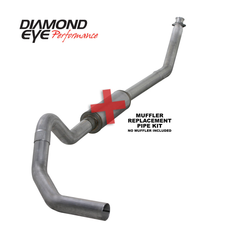 Diamond Eye KIT 4in Turbo Back MFLR RPLCMENT PIPE SGL AL: 98.5 - 02 DODGE CUMMINS 5.9L