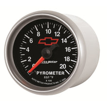 Load image into Gallery viewer, AutoMeter Gauge Pyrometer (Egt) 2-1/16in. 2000 Deg. F Stepper Motor Chevy Red Bowtie Black