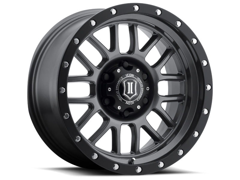 ICON Alpha 17x8.5 6x135 6mm Offset 5in BS 87.1mm Bore Gun Metal Wheel