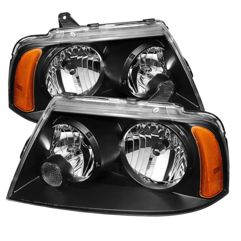 Xtune Lincoln Navigator 2003-2006 Crystal Headlights Black HD-JH-LNA03-AM-BK