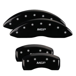 MGP 4 Caliper Covers Engraved Front & Rear Black Power Coat Finish Silver Characters - Honda