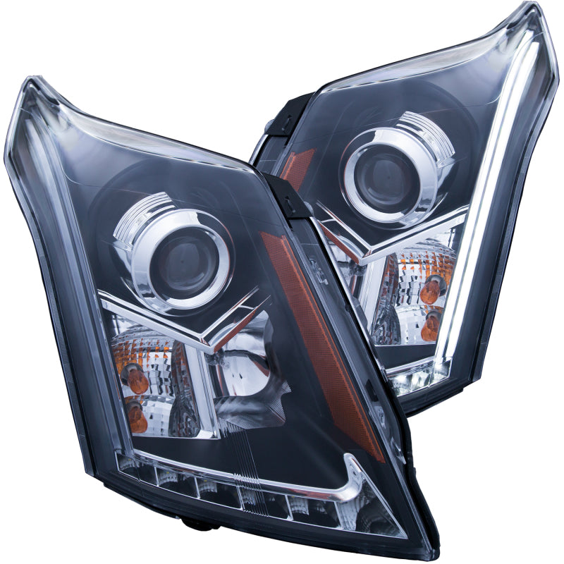 ANZO 2010-2015 Cadillac Srx Projector Headlights w/ Plank Style Design Black